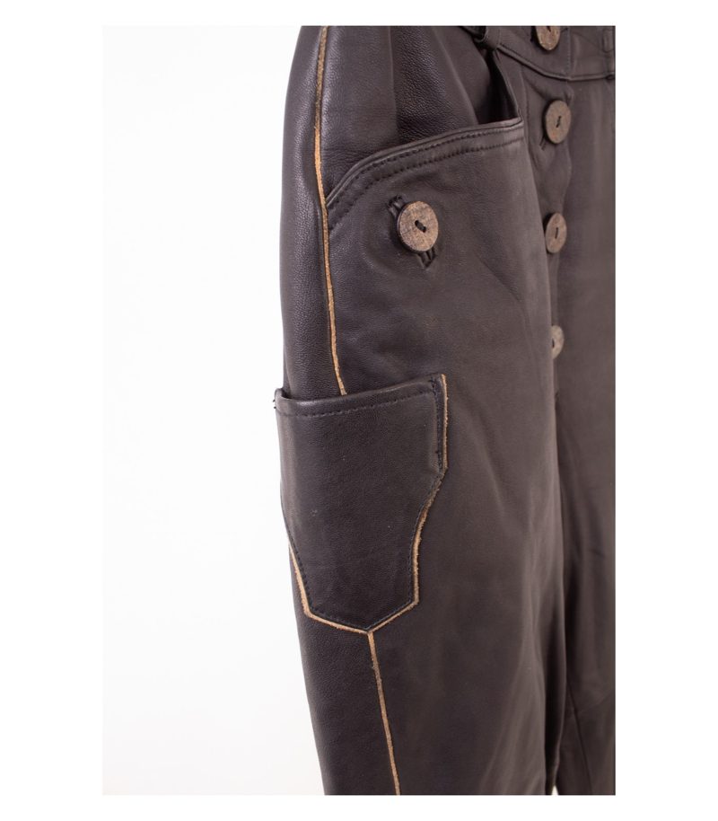 SPIETH & WENSKY Damen Hose Trachtenhose Lederhose Gr. DE 38 Schwarz Leder – Foto 3