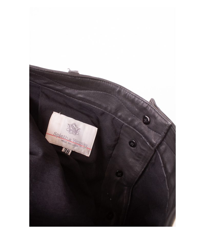 SPIETH & WENSKY Damen Hose Trachtenhose Lederhose Gr. DE 38 Schwarz Leder – Foto 4
