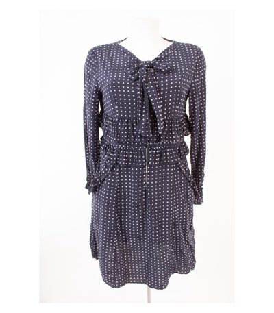 STEFFEN SCHRAUT Damen Kleid Gr. DE 38 Blau-Weiß Seide