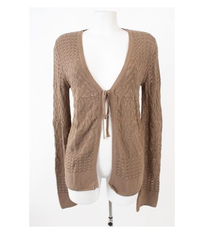roberto collina Damen Strickjacke Pullover Beigebraun Gr. XL Baumwolle
