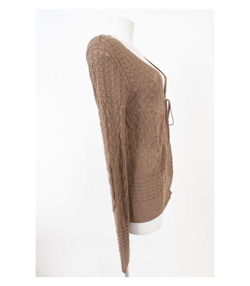 roberto collina Damen Strickjacke Pullover Beigebraun Gr. XL Baumwolle – Foto 2