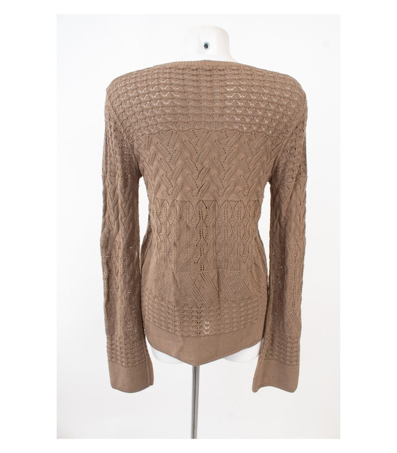 roberto collina Damen Strickjacke Pullover Beigebraun Gr. XL Baumwolle – Foto 4