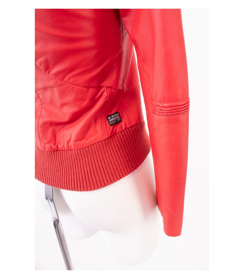 G Star RAW Damen Lederjacke Gr. XS Rot Leder – Foto 5