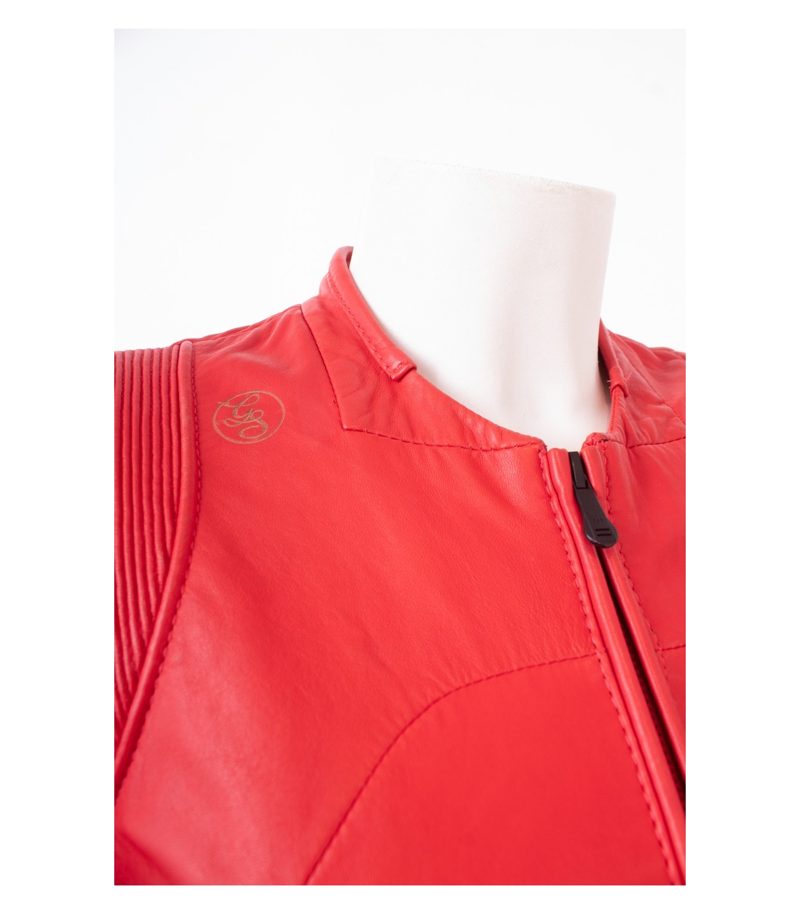 G Star RAW Damen Lederjacke Gr. XS Rot Leder – Foto 6