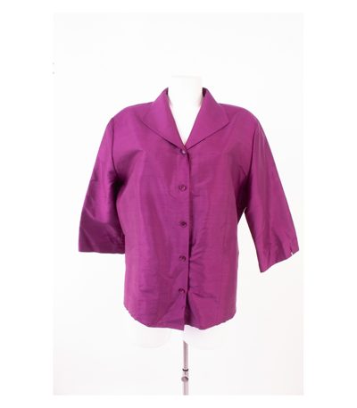 GERRY WEBER Damen Blazer Jackett Bluse Gr. DE 46 Violett Seide