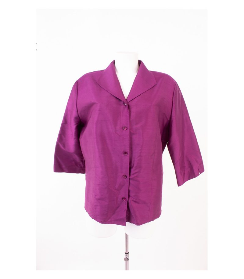 GERRY WEBER Damen Blazer Jackett Bluse Gr. DE 46 Violett Seide – Foto 1