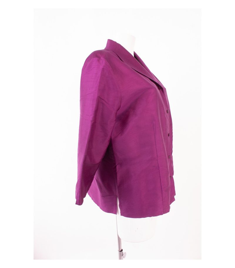 GERRY WEBER Damen Blazer Jackett Bluse Gr. DE 46 Violett Seide – Foto 2