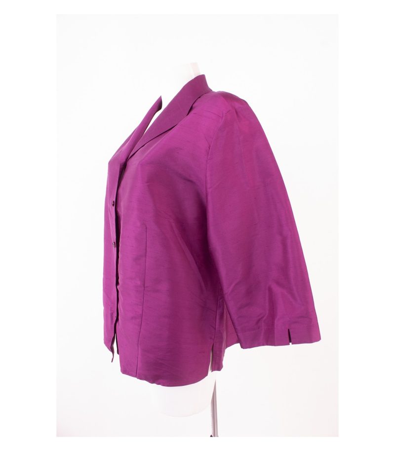 GERRY WEBER Damen Blazer Jackett Bluse Gr. DE 46 Violett Seide – Foto 3