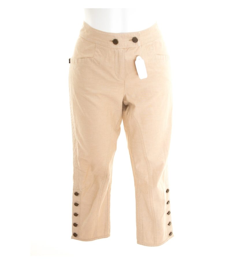 LAUREL Damen Jeans Caprihose Hose Gr. DE 36 Kurze Beige – Foto 1