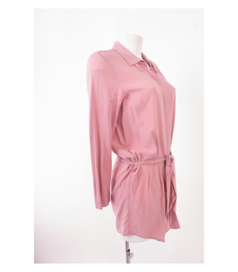 LACOSTE Damen Bluse Blusenkleid Longbluse Tunika Gr. 36 Rosa Seide – Foto 2