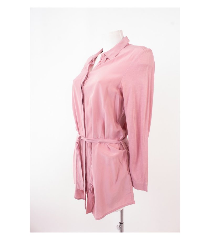 LACOSTE Damen Bluse Blusenkleid Longbluse Tunika Gr. 36 Rosa Seide – Foto 3