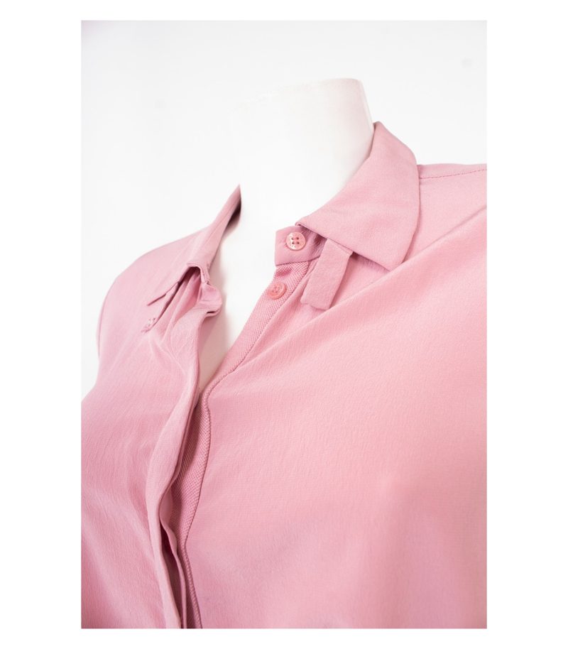 LACOSTE Damen Bluse Blusenkleid Longbluse Tunika Gr. 36 Rosa Seide – Foto 5