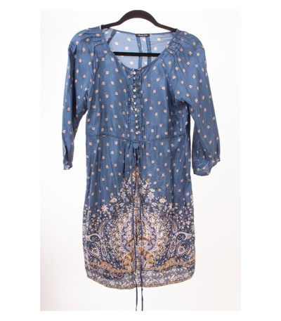 Massimo Dutti Damen Kleid Tunika Sommerkleid Gr. 40/30 (DE40) Mehrfarbig Seide