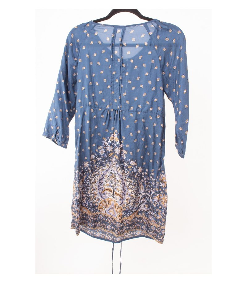 Massimo Dutti Damen Kleid Tunika Sommerkleid Gr. 40/30 (DE40) Mehrfarbig Seide – Foto 2