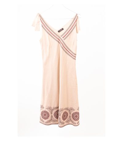 Tintoretto Damen Kleid Megrfarbig Gr. 38 Leinen Baumwolle