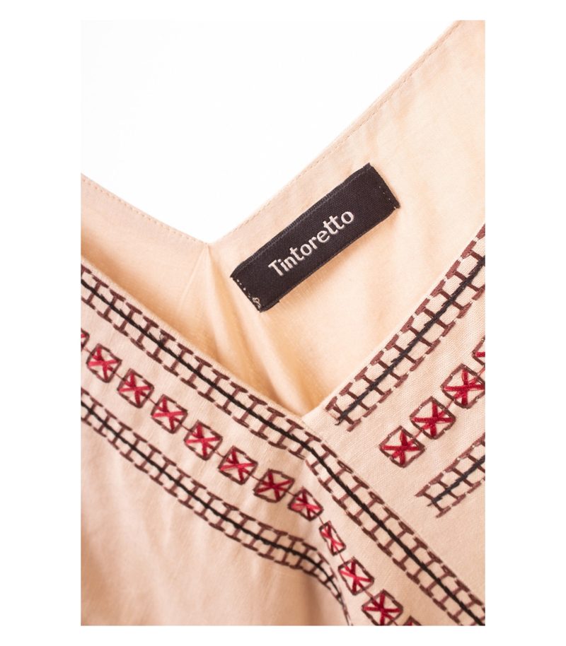Tintoretto Damen Kleid Megrfarbig Gr. 38 Leinen Baumwolle – Foto 3