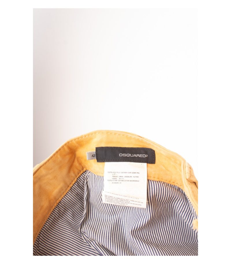 Dsquared2 Damen Rock Lederrock Sandgelb Gr. IT 42 DE 36 Leder – Foto 5