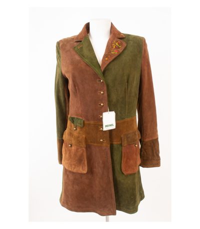 Meindl Couture Damen Trachten - Mantel Ledermantel Gr. DE 42 Leder Seide