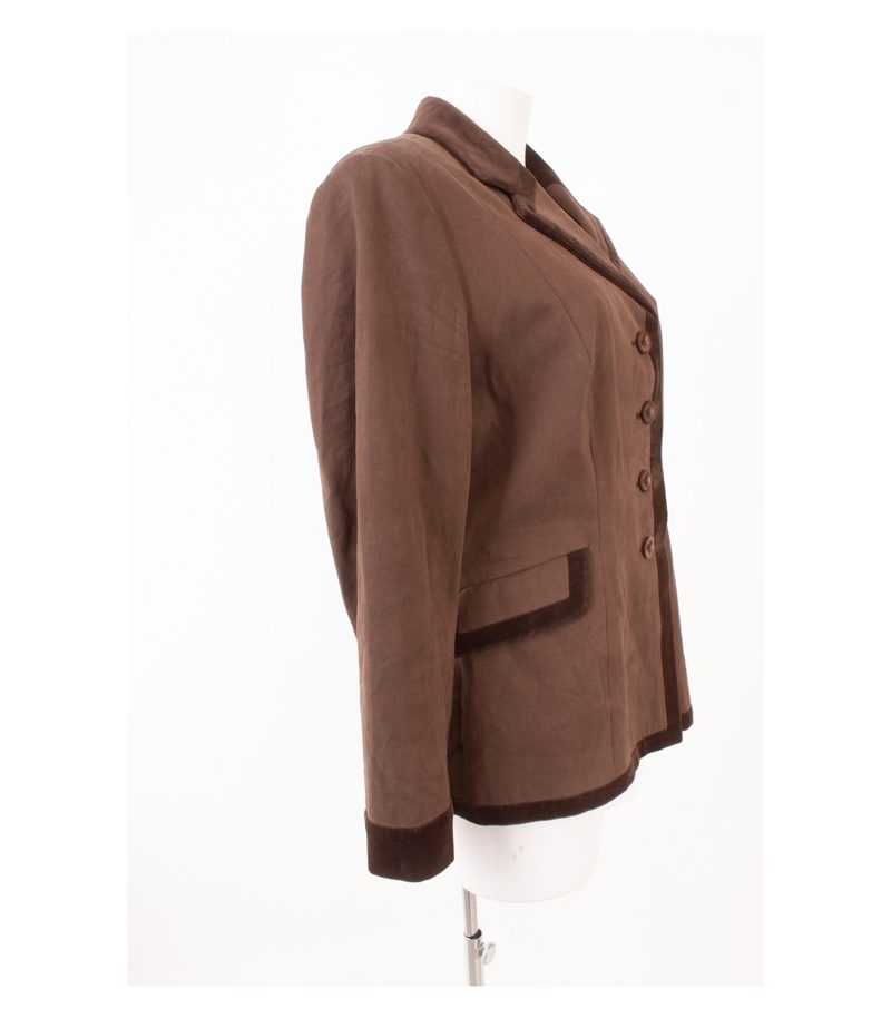 Ed Meier Damen Blazer Jackett Gr. DE 42 Braun Baumwolle – Foto 2