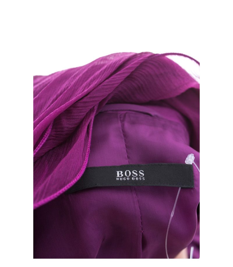 HUGO BOSS Damen Kombination Mantel Kleid Schal Amethyst Gr. DE 36-38 Seide – Foto 5