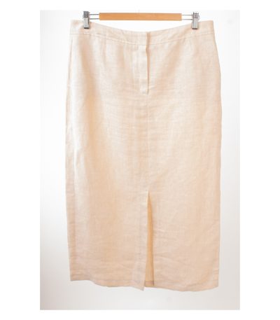 ESCADA SPORT Damen Rock Perlweiß-Hellelfenbein Gr. DE 42 Leinen