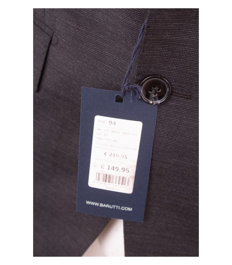 BARUTTI Herren Sakko Jackett Reine Super 120´S Gr. 94 Grau Wolle Neu – Foto 6