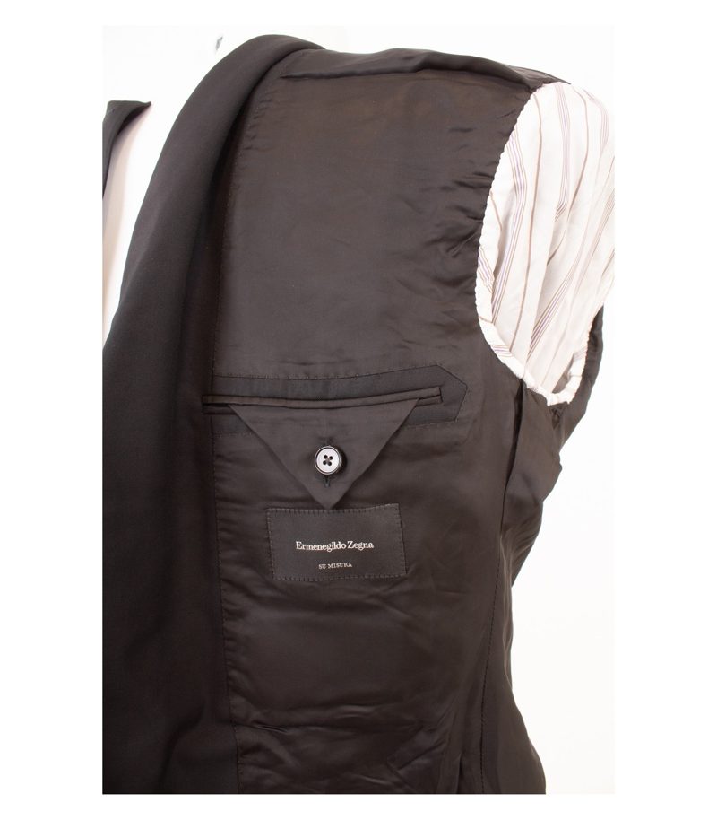 Ermenegildo Zegna Herren SU MISURA Sakko Jackett Gr. 52 L Drop 7 Schwarz Wolle – Foto 7