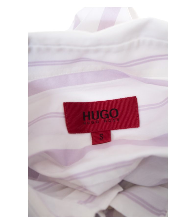 HUGO BOSS Herren Hemd gestreift Gr. S Weiß Lila – Foto 4