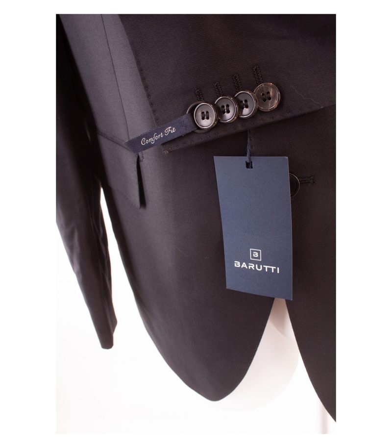BARUTTI Herren Sakko Jackett Reine Super 150´S Gr. 52 Schwarz Wolle Neu – Foto 5