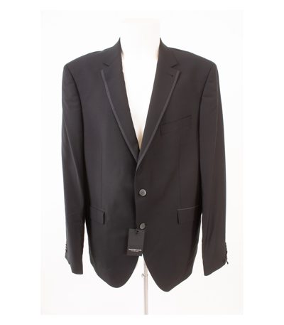 MASTERHAND Herren Sakko Jackett Gr. 114 Schwarz Wolle Neu