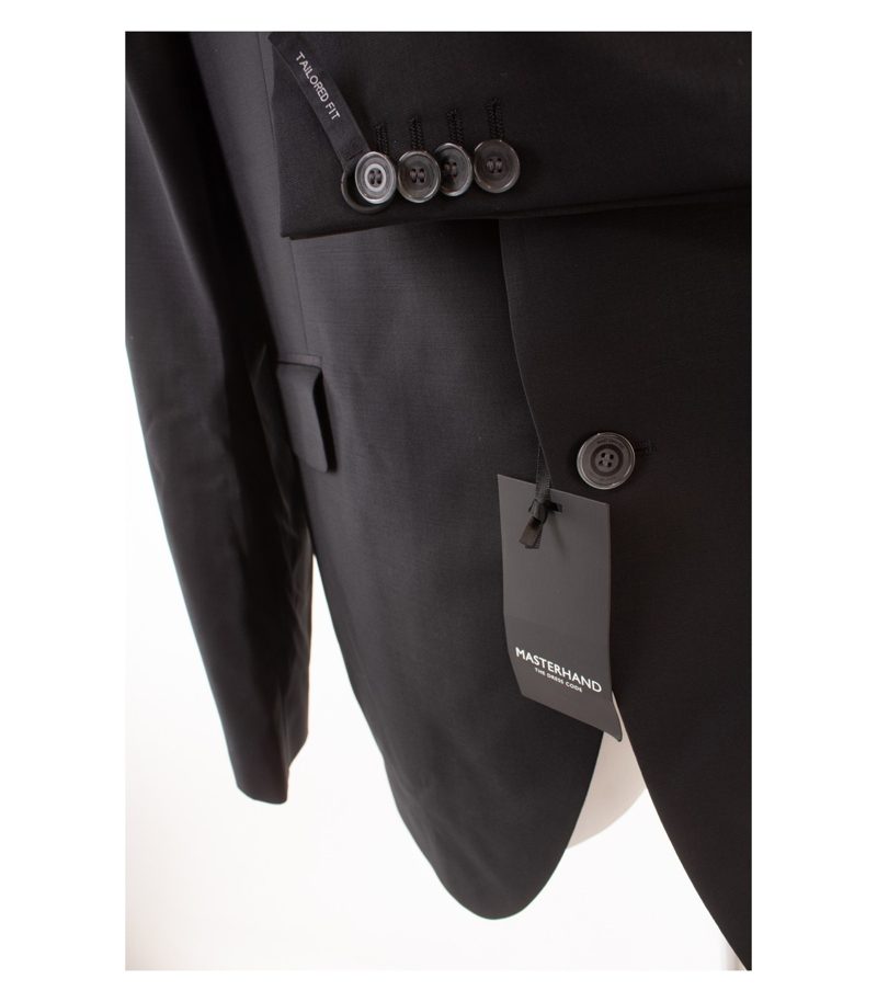MASTERHAND Herren Sakko Jackett Gr. 114 Schwarz Wolle Neu – Foto 5