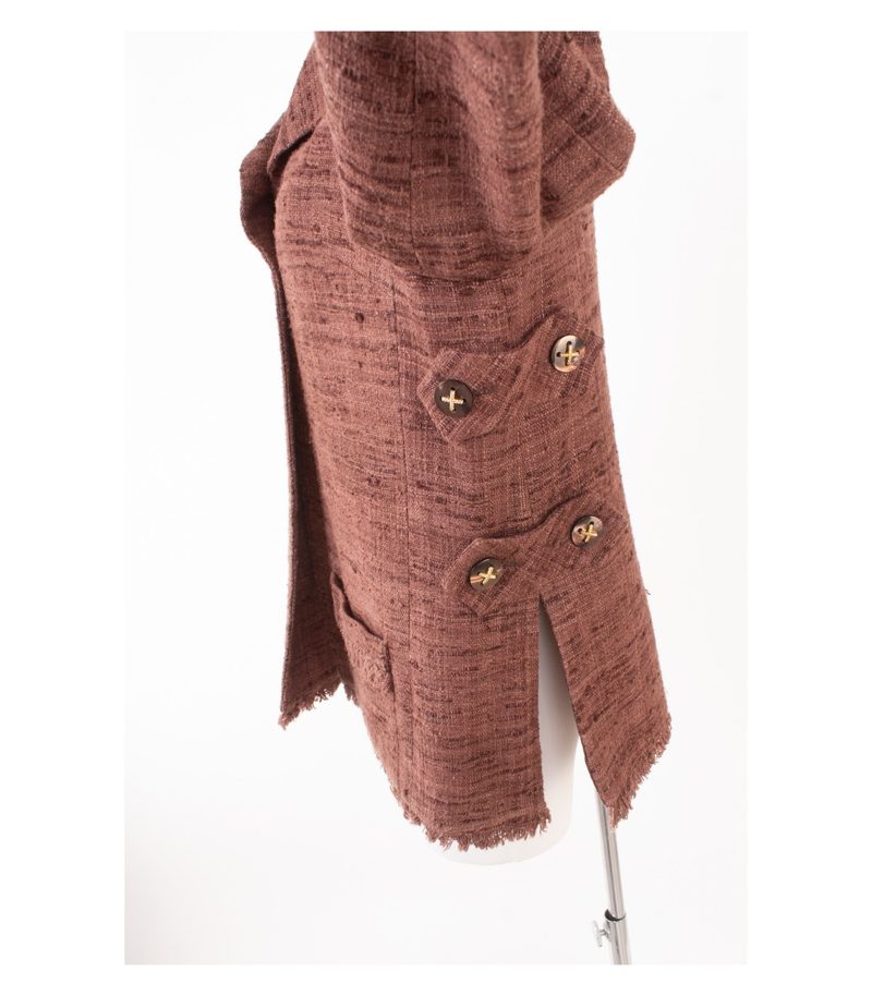 MANUELA FUMAGALLI Damen Offene Blazer Jackett Gr. IT 48 DE 42 Braun Seide – Foto 5