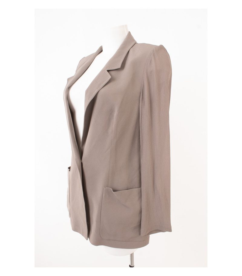 ESCADA Damen Blazer Jackett Graubeige Gr. DE 38 Seide – Foto 3