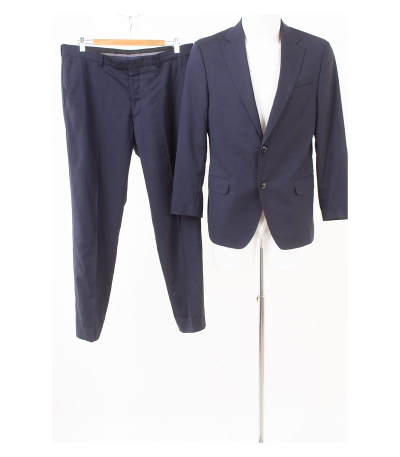 Oscar Jacobson Herren Anzug Sakko Hose Gr. 50 Super 100´S Blau Wolle – Foto 1
