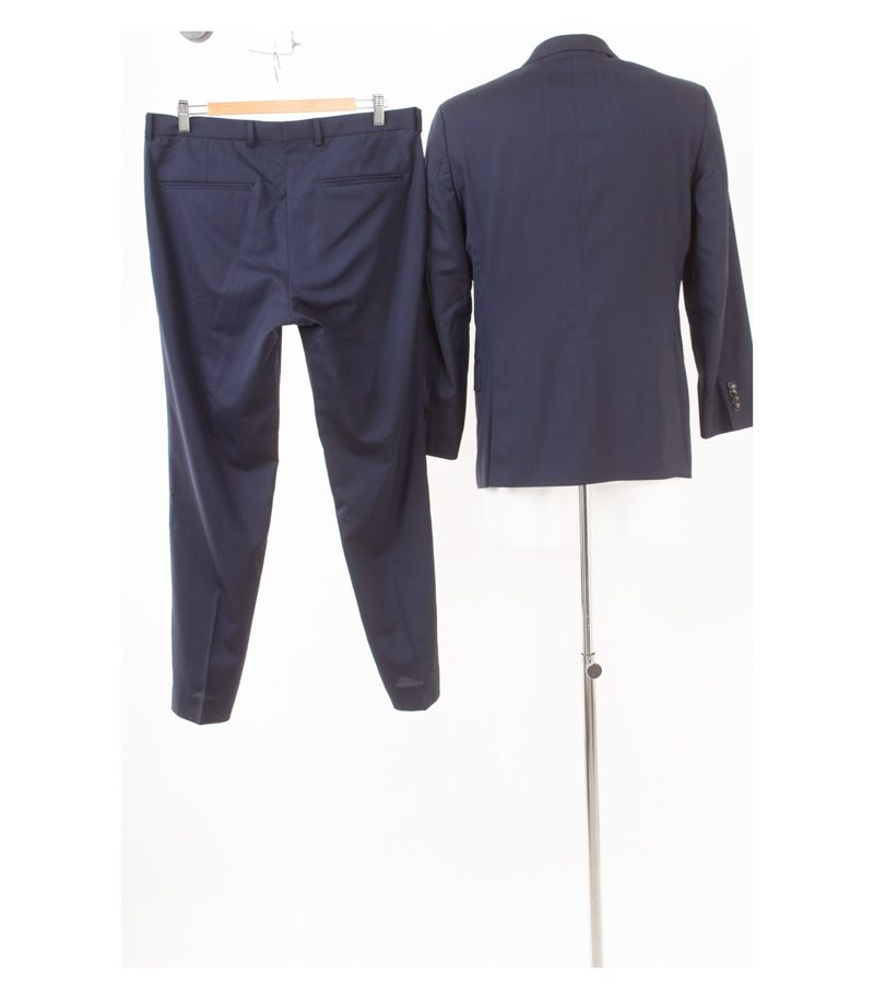 Oscar Jacobson Herren Anzug Sakko Hose Gr. 50 Super 100´S Blau Wolle – Foto 2