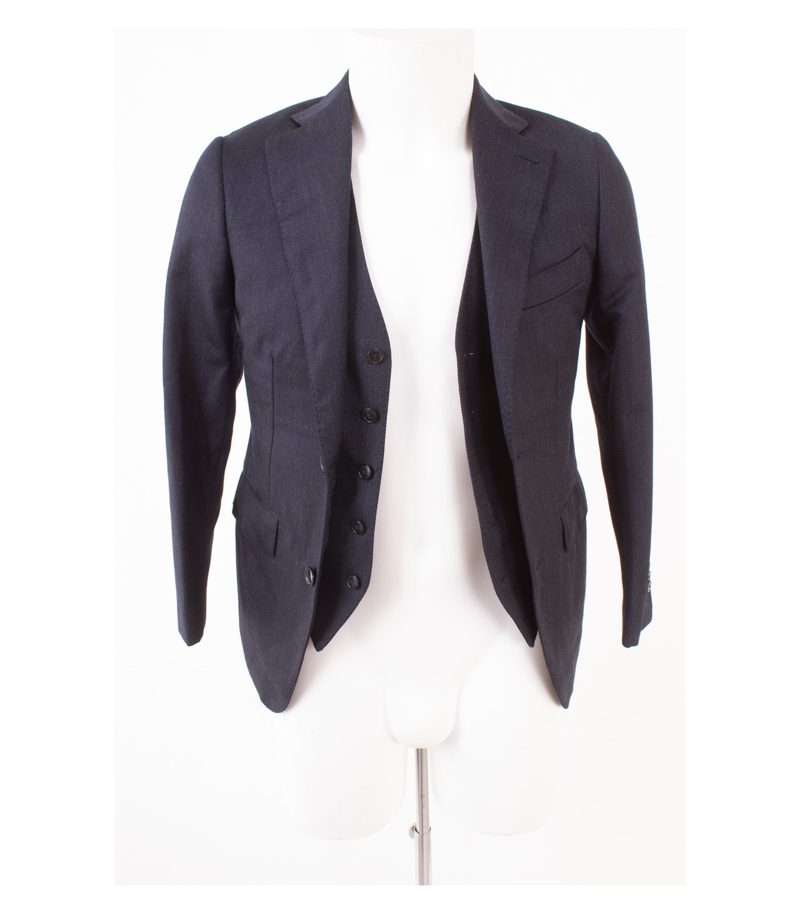 SUITSUPPLY Herren 3 tgl.. Anzug Sakko Hose Weste Blau-Schwarz Gr. 42 Reine Wolle – Foto 3