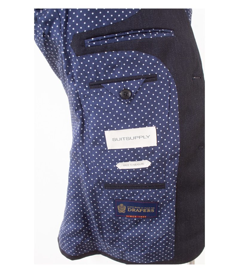 SUITSUPPLY Herren 3 tgl.. Anzug Sakko Hose Weste Blau-Schwarz Gr. 42 Reine Wolle – Foto 9