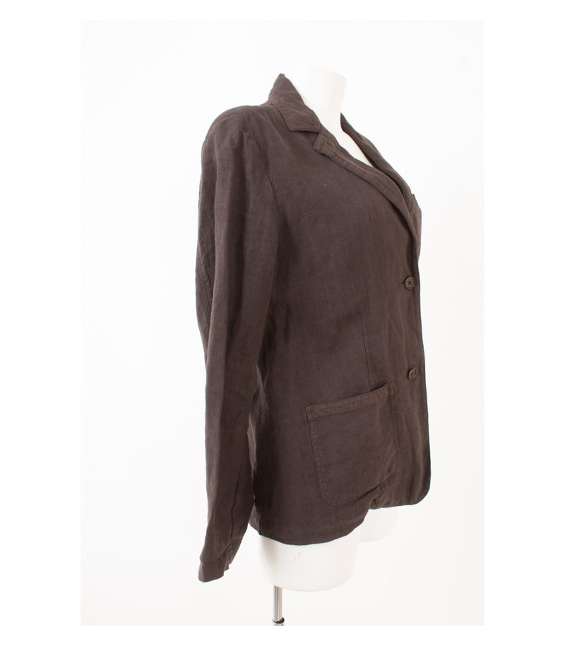 ETRO MILANO Damen Blazer Sommer- Jackett Gr. IT 48 DE 42 Braun Leinen – Foto 2