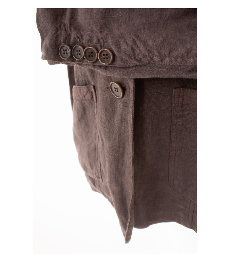 ETRO MILANO Damen Blazer Sommer- Jackett Gr. IT 48 DE 42 Braun Leinen – Foto 5