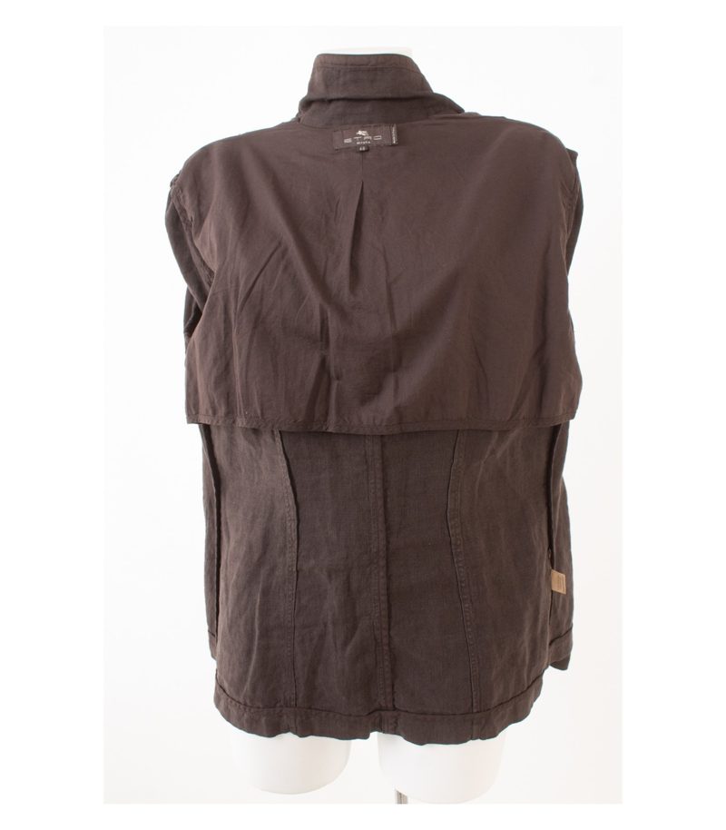 ETRO MILANO Damen Blazer Sommer- Jackett Gr. IT 48 DE 42 Braun Leinen – Foto 7