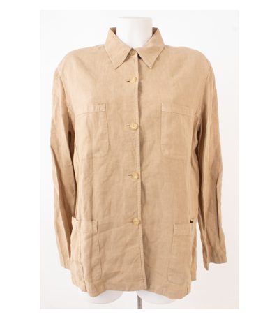 ETRO MILANO Damen Blazer Sommer- Jackett Gr. IT 48 DE 42 Beige Leinen
