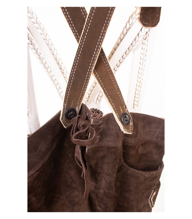 Meindl Herren Trachtenhose Lederhose Kniebundhose Trägern Gr. M Wildleder – Foto 5