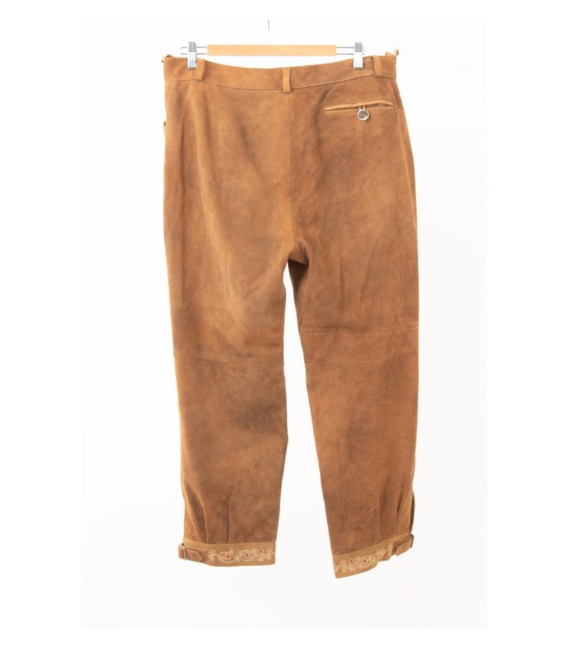 Country Maddox Damen Trachtenhose Lederhose Gr. DE 46 aus antikem Ziegenvelours – Foto 2