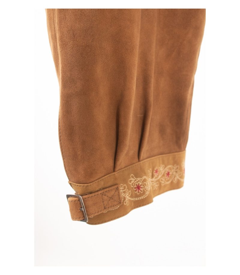 Country Maddox Damen Trachtenhose Lederhose Gr. DE 46 aus antikem Ziegenvelours – Foto 3