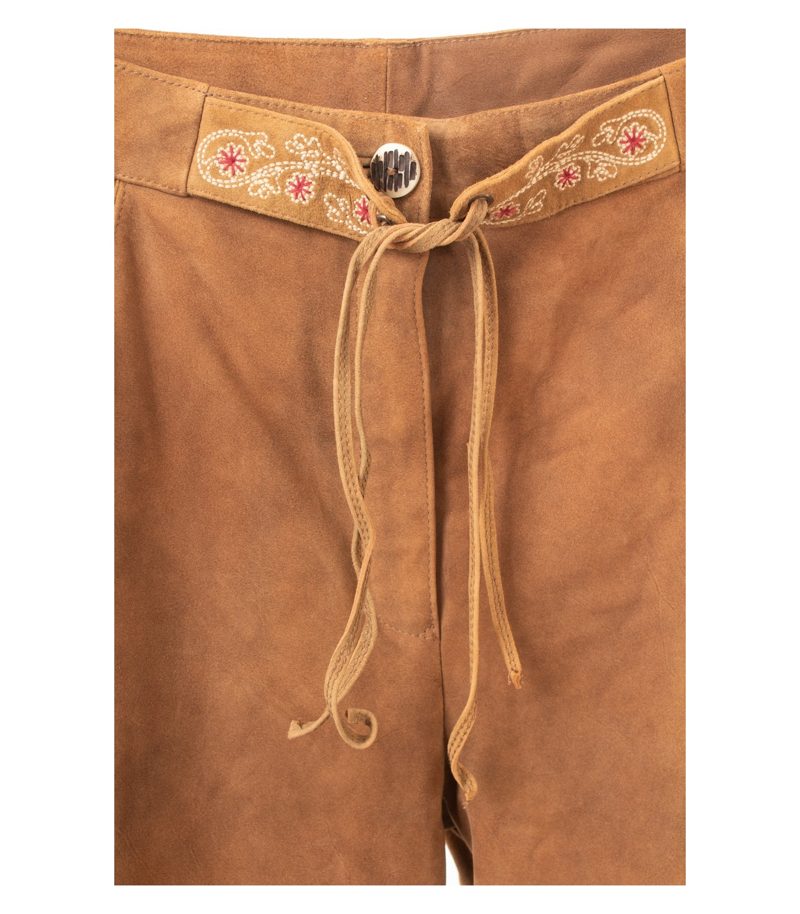 Country Maddox Damen Trachtenhose Lederhose Gr. DE 46 aus antikem Ziegenvelours – Foto 4