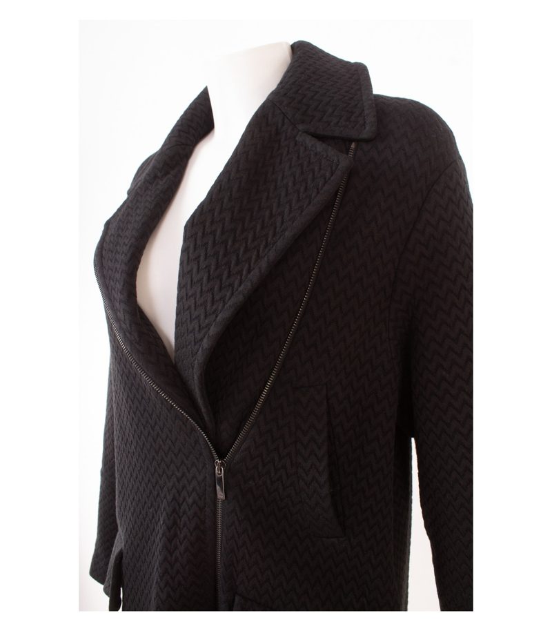 Laurèl Damen Übergangsmantel Jacke Zickzack Muster Gr. DE 36 Schwarz – Foto 2