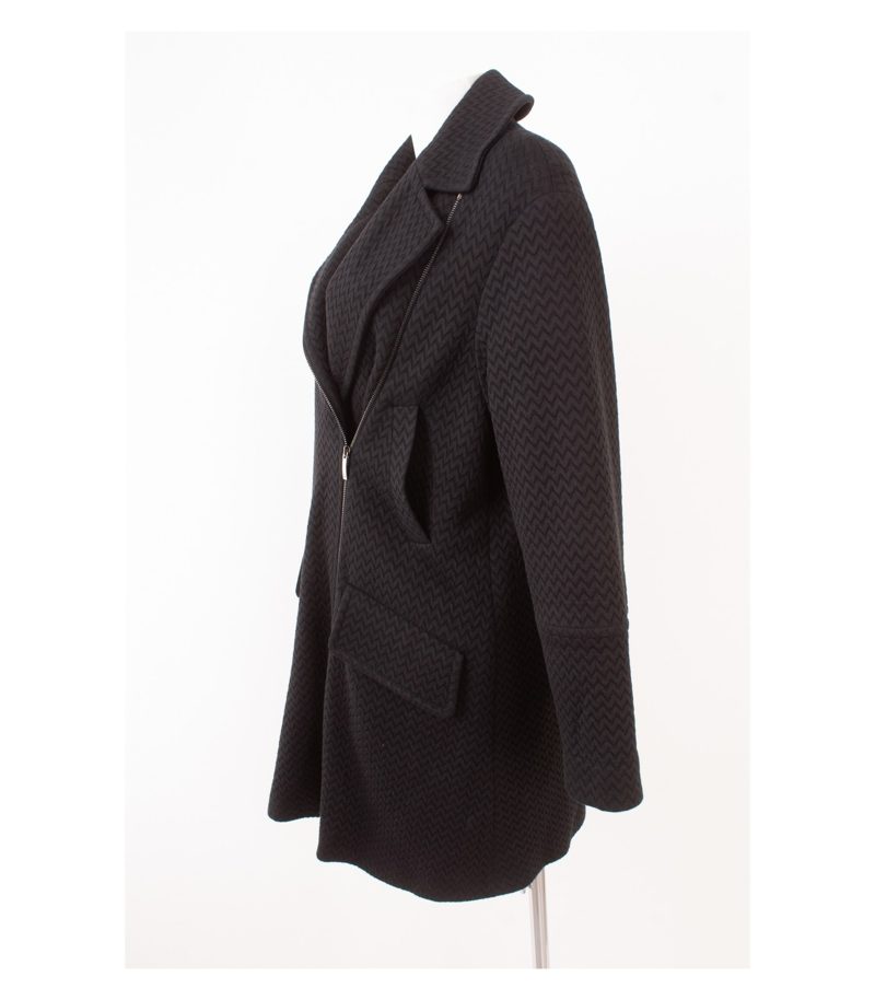 Laurèl Damen Übergangsmantel Jacke Zickzack Muster Gr. DE 36 Schwarz – Foto 3