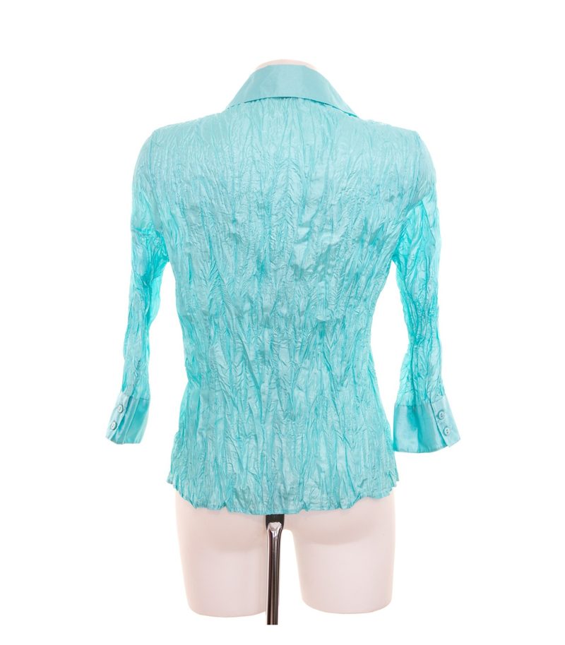 MALVIN Damen Bluse Shirt Gr. DE 42 Crash Türkisblau – Foto 3