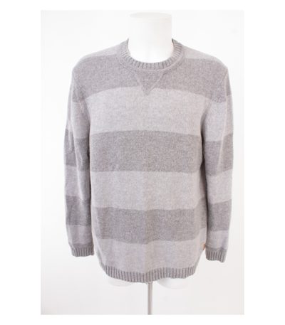 Better Rich Herren Pullover Gestreift Rundhals Mix Gr. XL Grau Wolle