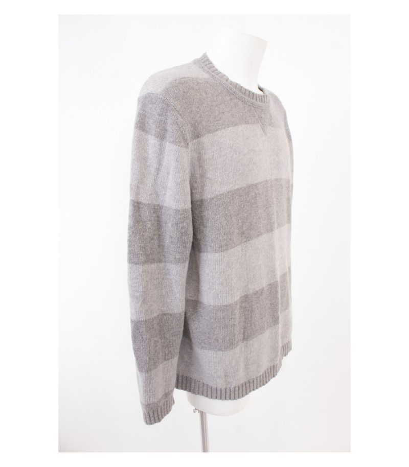 Better Rich Herren Pullover Gestreift Rundhals Mix Gr. XL Grau Wolle – Foto 2